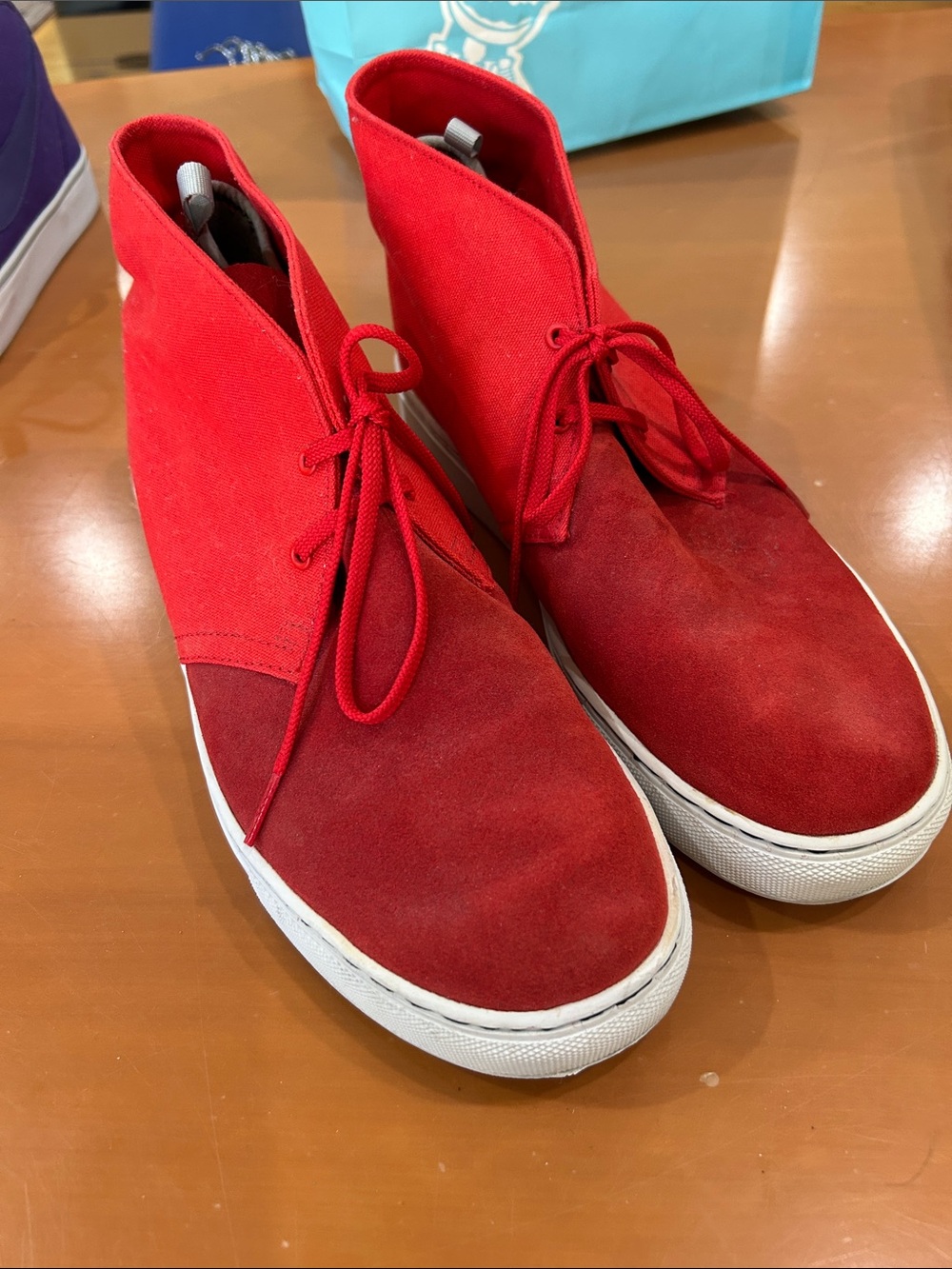 Alife Red Men’s Chukka Boots with White Sole